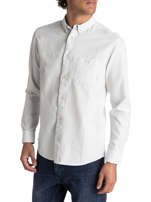quiksilver, Waterfalls Long Sleeve Shirt, MICRO CHIP (szh0) 0 Waterfalls Long Sleeve Shirt Grey EQYWT03556 Quiksilver