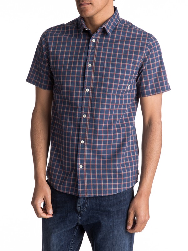 quiksilver, EVERYDAY CHECK SS, DARK DENIM EVERYDAY CHECK (brq1) 0 EVERYDAY CHECK SS EQYWT03572 Quiksilver
