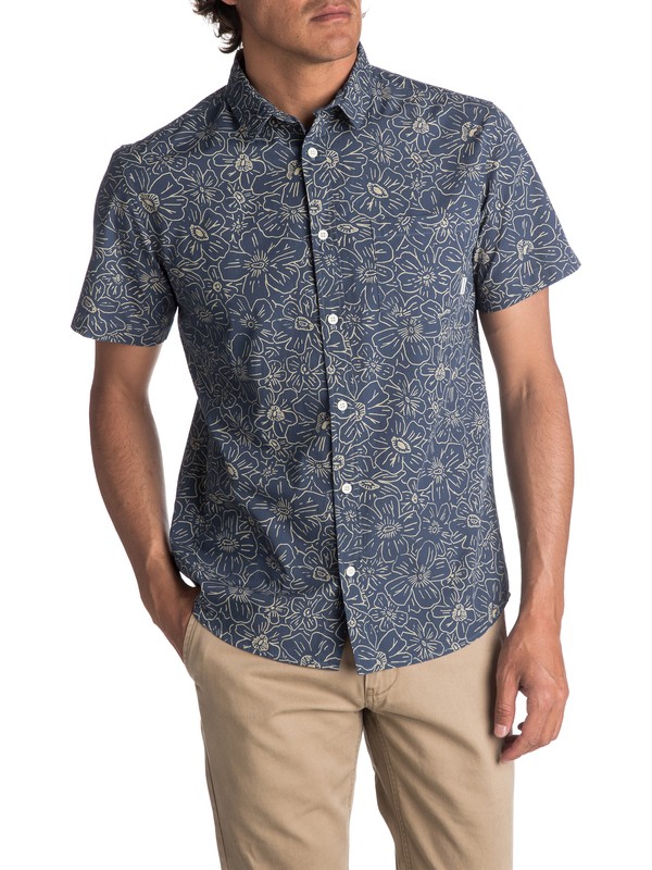 quiksilver, Hombres Camisa de Manga Corta Electric Daisy, DARK DENIM ELECTRIC DAISY (brq6) 0 Hombres Camisa de Manga Corta Electric Daisy EQYWT03610 Quiksilver