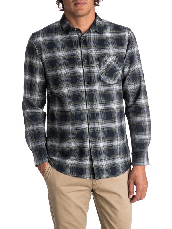 quiksilver, Men's Fatherfly Long Sleeve Shirt, NAVY FATHERFLY (byj1) 0 Men's Fatherfly Long Sleeve Shirt Blue EQYWT03616 Quiksilver