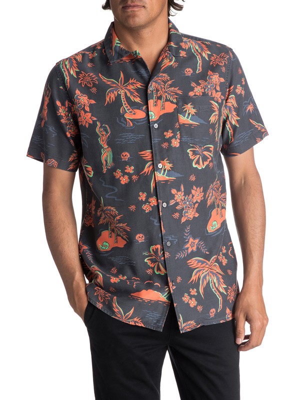 quiksilver, Black Hula - Short Sleeve Shirt, BLACK HULA (kvj6) 0 Black Hula - Short Sleeve Shirt Black EQYWT03622 Quiksilver