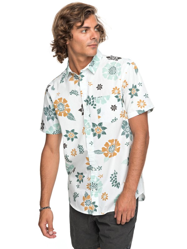 quiksilver, Sunset Floral - Overhemd met Korte Mouwen, WHITE SUNSET FLORAL SS (wbb6) 0 Sunset Floral - Overhemd met Korte Mouwen White EQYWT03634 Quiksilver