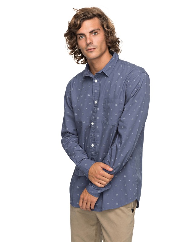 quiksilver, Kamanoa - Long Sleeve Shirt, VINTAGE INDIGO KAMANOA (byl6) 0 Kamanoa - Long Sleeve Shirt Blue EQYWT03635 Quiksilver