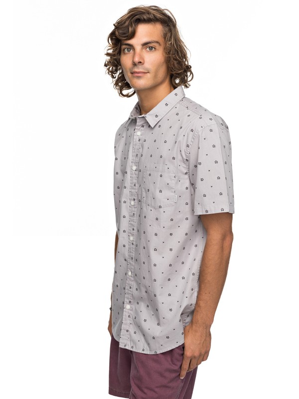 quiksilver, Kamanoa Short Sleeve Shirt, SILVER SCONCE KAMANOA (szm6) 0 Kamanoa Short Sleeve Shirt Grey EQYWT03636 Quiksilver