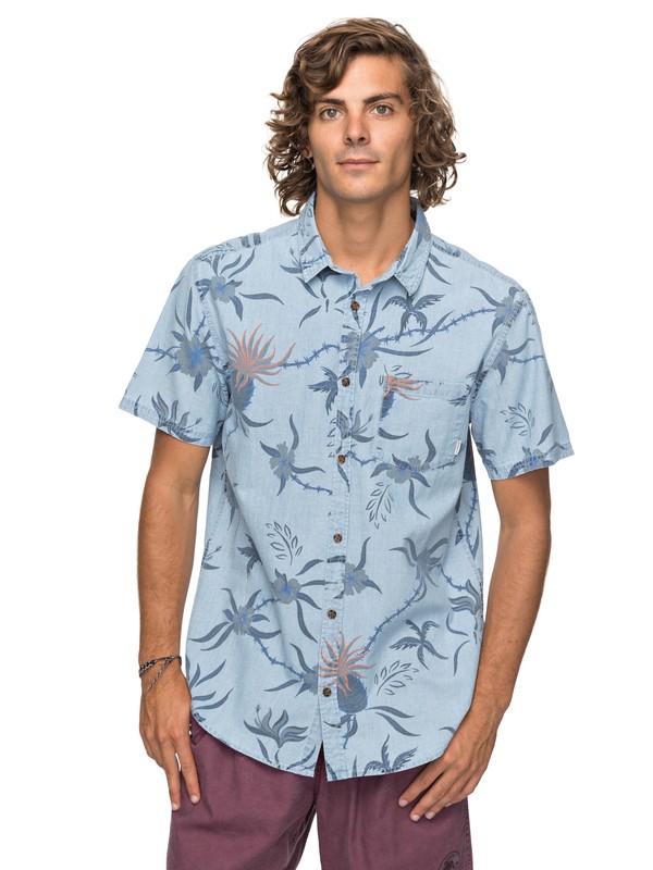 quiksilver, Shakka Mate - Chemise à manches courtes pour Homme, BLUE USED SHAKKA MATE (byl6) 0 Shakka Mate - Chemise à manches courtes pour Homme Bleu EQYWT03642 Quiksilver