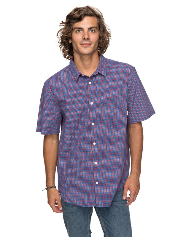 quiksilver, Sun Rythm Short Sleeve Shirt, BRIGHT COBALT SUN RYTHM (bpc1) 0 Sun Rythm Short Sleeve Shirt Blue EQYWT03643 Quiksilver