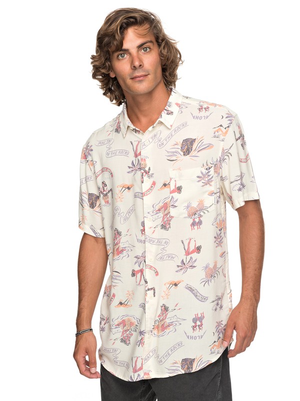 quiksilver, Aloha Strip Club - Kurzarmhemd für Männer, BIRCH ALOHA STRIP CLUB (wdw6) 0 Aloha Strip Club - Kurzarmhemd für Männer Weiss EQYWT03646 Quiksilver