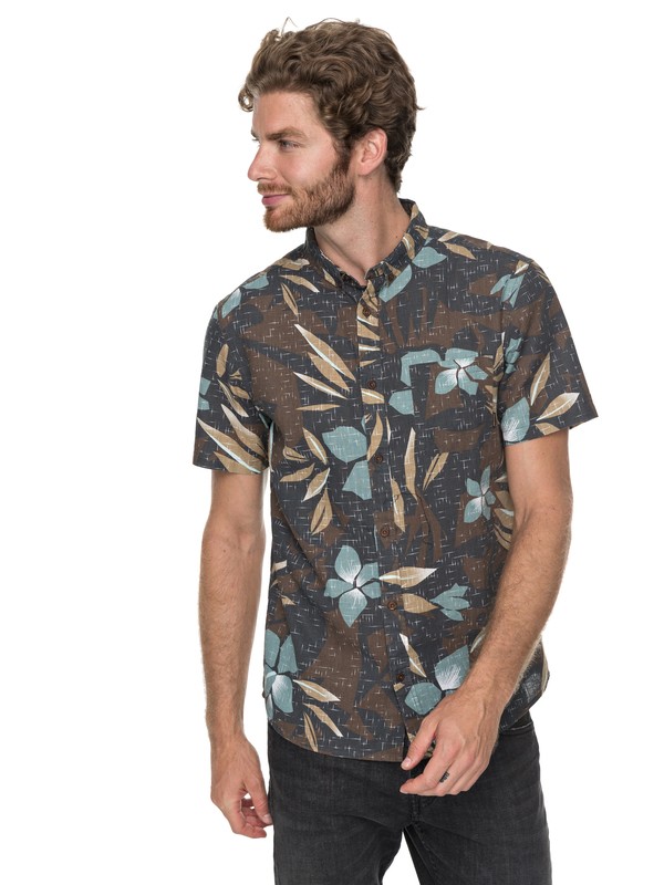 quiksilver, Quiksilver - Camisa de Manga Corta para Hombre, CHOCOLATE LINEN (csd6) 0 Quiksilver - Camisa de Manga Corta para Hombre EQYWT03647 Quiksilver