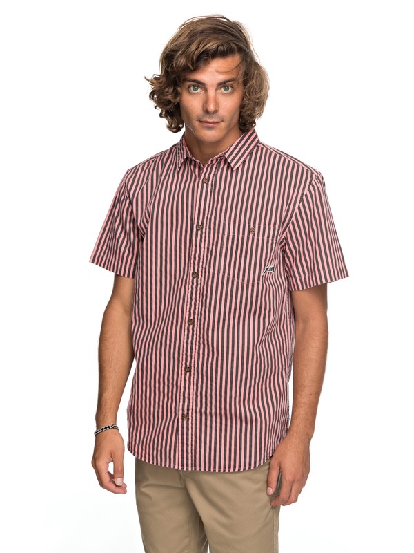 quiksilver, Bro Stripe Short Sleeve Shirt, MINERAL RED GOOFY BRO (mmz6) 0 Bro Stripe Short Sleeve Shirt Pink EQYWT03654 Quiksilver