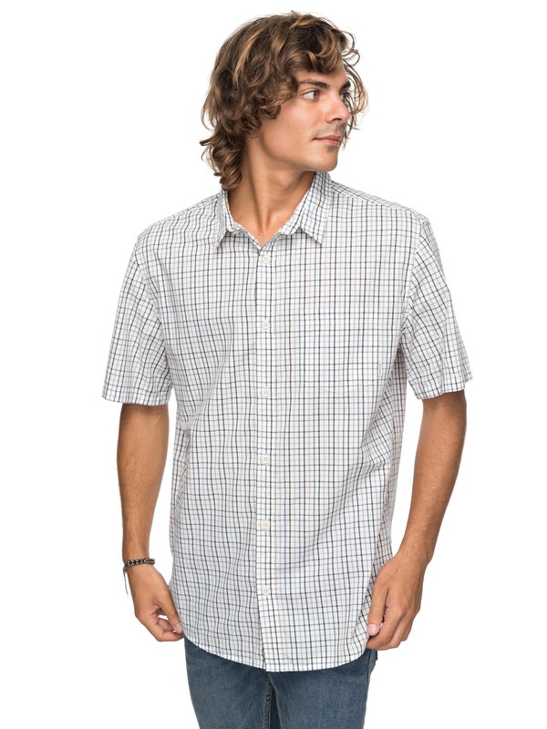 quiksilver, Moon Rythm Short Sleeve Shirt, SNOW WHITE MOON RYTHM (wbk1) 0 Moon Rythm Short Sleeve Shirt White EQYWT03667 Quiksilver
