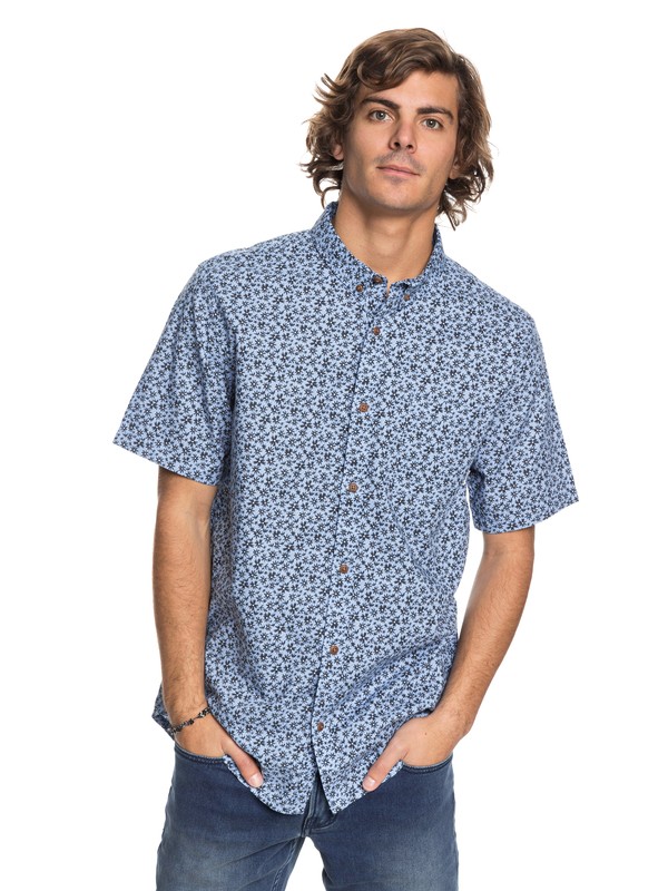 quiksilver, Minikani - Short Sleeve Shirt, SILVER LAKE BLUE MINIKANI (bjq6) 0 Minikani - Short Sleeve Shirt Blue EQYWT03682 Quiksilver