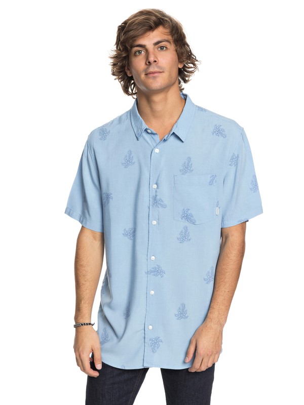 quiksilver, Palm Vibration - Short Sleeve Shirt, DUSK BLUE PALM VIBRATION (bhc6) 0 Palm Vibration - Short Sleeve Shirt EQYWT03691 Quiksilver