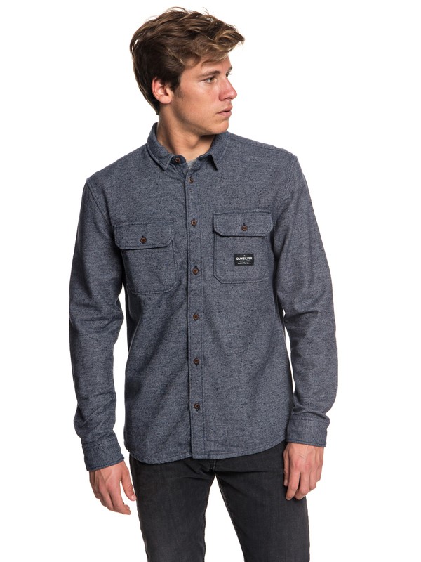 quiksilver, Riku Rock - Long Sleeve Shirt for Men, BLUE NIGHTS (btk0) 0 Riku Rock - Long Sleeve Shirt for Men Blue EQYWT03696 Quiksilver