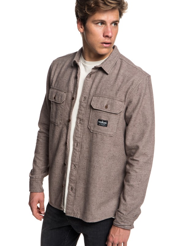 quiksilver, Riku Rock - Chemise à manches longues pour Homme, FALCON (szg0) 0 Riku Rock - Chemise à manches longues pour Homme Gris EQYWT03696 Quiksilver