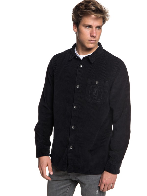quiksilver, Rebun Cord Long Sleeve Corduroy Over Shirt, BLACK (kvj0) 0 Rebun Cord Long Sleeve Corduroy Over Shirt Black EQYWT03702 Quiksilver