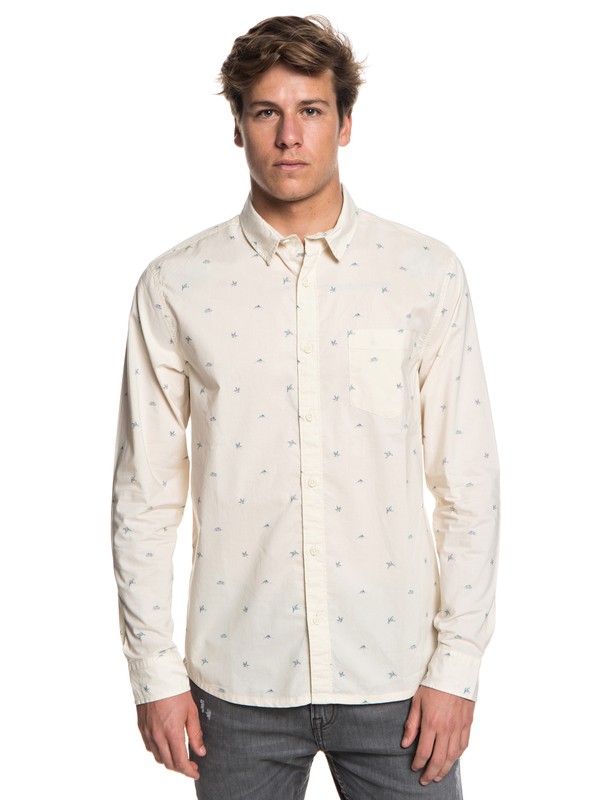 0 Fuji Mini Motif - Long Sleeve Shirt for Men White EQYWT03716 Quiksilver