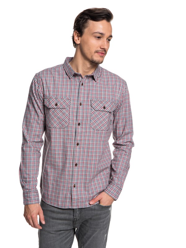 quiksilver, Fuji View Flannel Long Sleeve Shirt, IRONGATE FUJI VIEW (kzm1) 0 Fuji View Flannel Long Sleeve Shirt Black EQYWT03719 Quiksilver