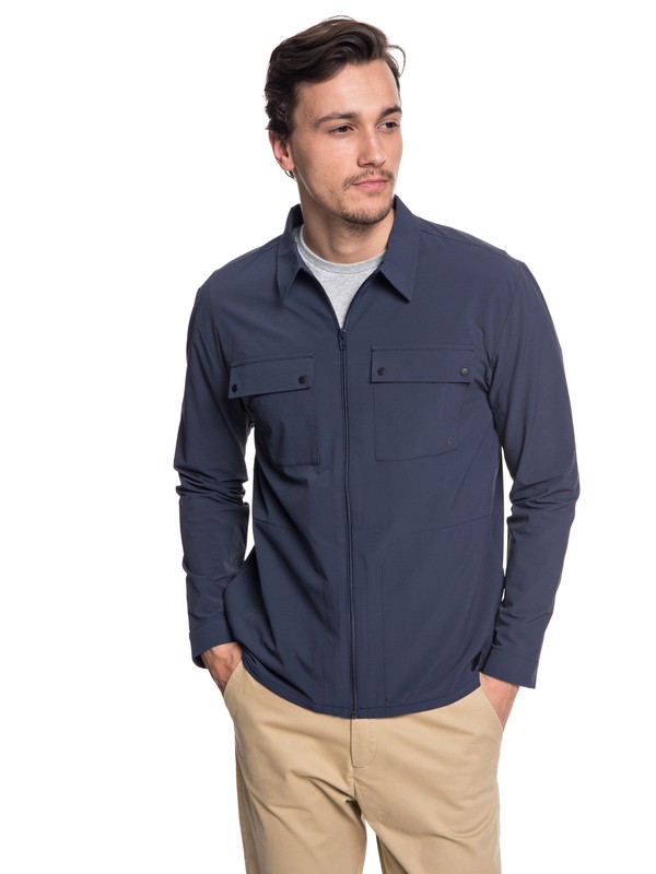 quiksilver, Hakone Long Sleeve Shirt, BLUE NIGHTS (btk0) 0 Hakone Long Sleeve Shirt Blue EQYWT03721 Quiksilver