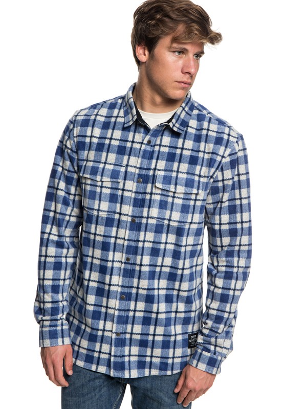 quiksilver, Surf Days Long Sleeve Shirt, BIJOU BLUE SURF DAYS CHECK (bng6) 0 Surf Days Long Sleeve Shirt Blue EQYWT03731 Quiksilver