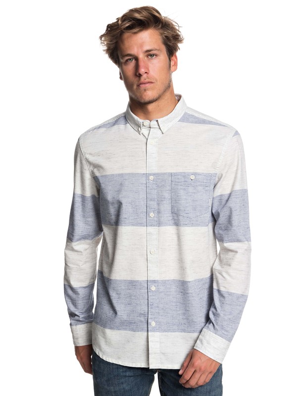quiksilver, Minoo Valley Stripes Long Sleeve Shirt, MEDIEVAL BLUE MARBLE NEPPY (bte6) 0 Minoo Valley Stripes Long Sleeve Shirt Blue EQYWT03765 Quiksilver