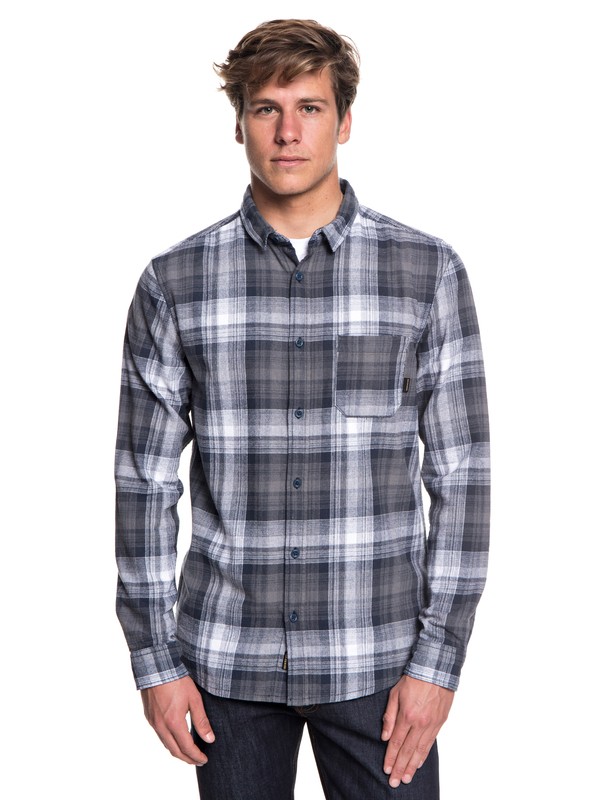 quiksilver, Fatherfly Long Sleeve Shirt, BLUE NIGHT FATHERFLY CHECK (bst1) 0 Fatherfly Long Sleeve Shirt Blue EQYWT03768 Quiksilver