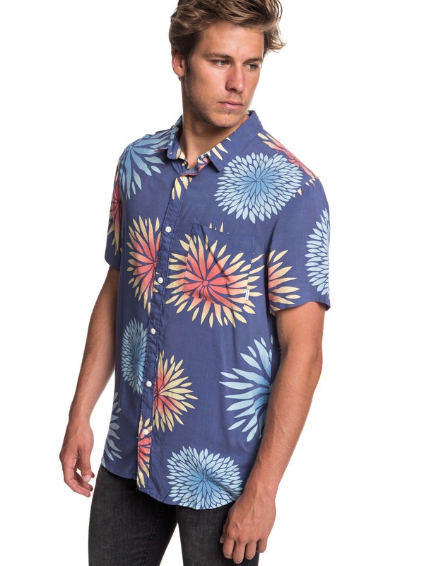 quiksilver, Variable Short Sleeve Shirt, BIJOU BLUE VARIABLE SHIRT (bng6) 0 Variable Short Sleeve Shirt Blue EQYWT03771 Quiksilver