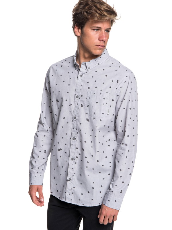 quiksilver, Valley Groove Long Sleeve Shirt, QUIET SHADE VALLEY GROOVE (kze6) 0 Valley Groove Long Sleeve Shirt Black EQYWT03772 Quiksilver