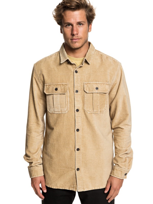 quiksilver, Melton Minds Long Sleeve Shirt, PLAGE (ckk0) 0 Melton Minds Long Sleeve Shirt Brown EQYWT03776 Quiksilver