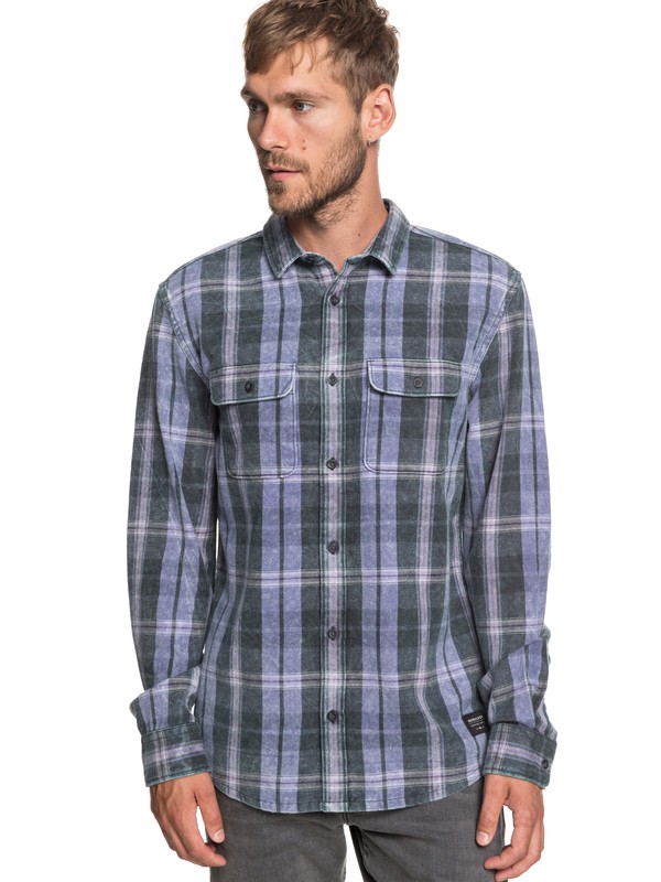 quiksilver, Super Tang Long Sleeve Flannel Shirt, IRON GATE TANG (kzm1) 0 Super Tang Long Sleeve Flannel Shirt Black EQYWT03785 Quiksilver