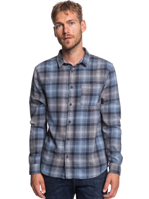 quiksilver, Fatherfly Long Sleeve Flannel Shirt, NAVY BLAZER FATHERFLY (byj1) 0 Fatherfly Long Sleeve Flannel Shirt Blue EQYWT03787 Quiksilver