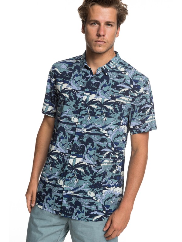 quiksilver, Feeling Fine Short Sleeve Shirt, NAVY BLAZER FEELING FINE (byj6) 0 Feeling Fine Short Sleeve Shirt Blue EQYWT03797 Quiksilver