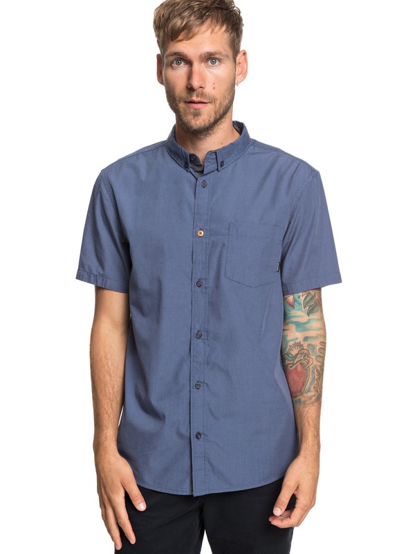 quiksilver, Valley Groove Short Sleeve Shirt, BLUE NIGHTS (bst0) 0 Valley Groove Short Sleeve Shirt Blue EQYWT03809 Quiksilver