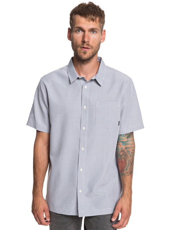quiksilver, Goff Cove Short Sleeve Shirt, QUIET SHADE (kze0) 0 Goff Cove Short Sleeve Shirt Black EQYWT03812 Quiksilver