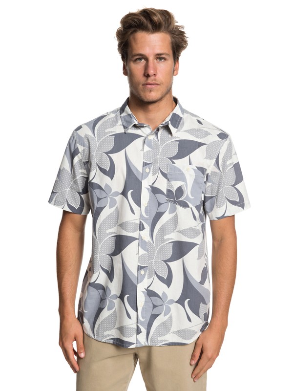 quiksilver, Cement Card Short Sleeve Shirt, QUIET SHADE SEVENTIES (kze6) 0 Cement Card Short Sleeve Shirt Black EQYWT03835 Quiksilver