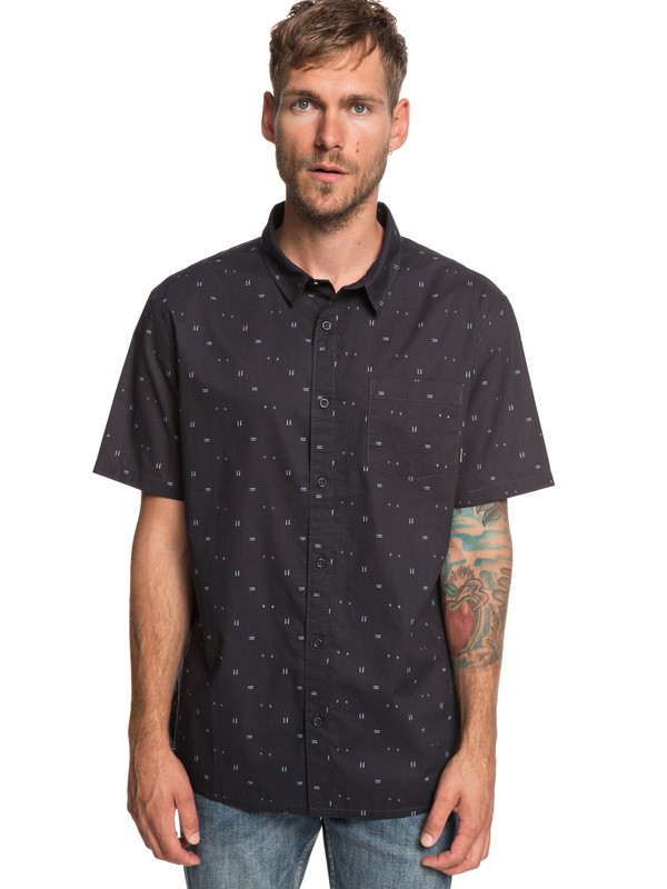 quiksilver, Rock The Road Short Sleeve Shirt, TARMAC ROCK THE ROAD (kta6) 0 Rock The Road Short Sleeve Shirt Black EQYWT03836 Quiksilver