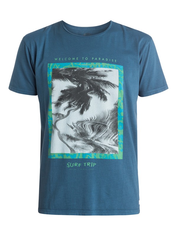 quiksilver, Camiseta Garment Dyed Welcome, DARK DENIM (brq0) 0 Camiseta Garment Dyed Welcome EQYZT03399 Quiksilver