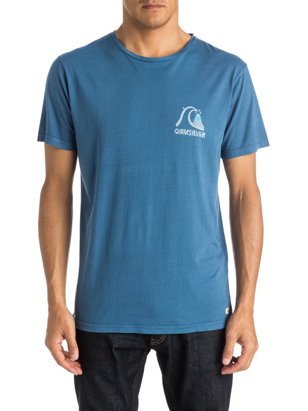 quiksilver, Garment Dyed Original - T-shirt, DARK DENIM (brq0) 0 Garment Dyed Original - T-shirt EQYZT03608 Quiksilver