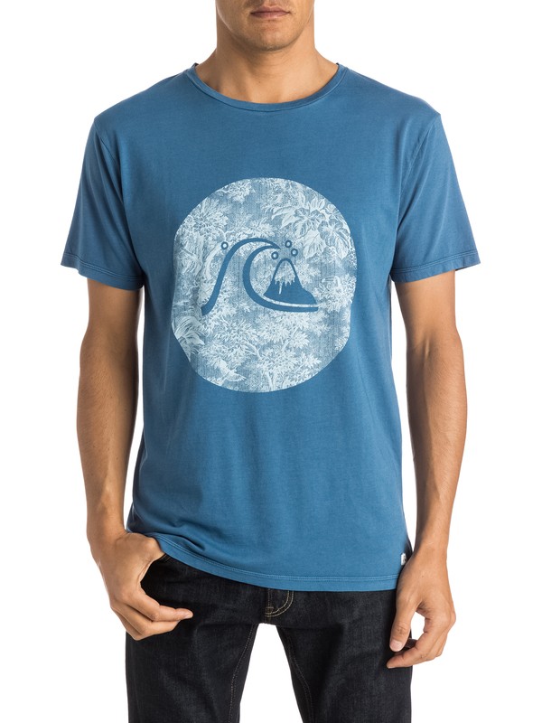 quiksilver, Garment Dyed Sunset Tunels Premium Fit Tee, DARK DENIM (brq0) 0 Garment Dyed Sunset Tunels Premium Fit Tee EQYZT03610 Quiksilver