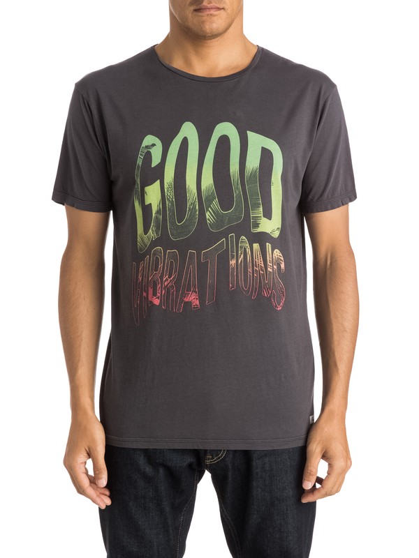 quiksilver, Garment Dyed Good Vibrations - T-shirt, TARMAC (kta0) 0 Garment Dyed Good Vibrations - T-shirt EQYZT03656 Quiksilver