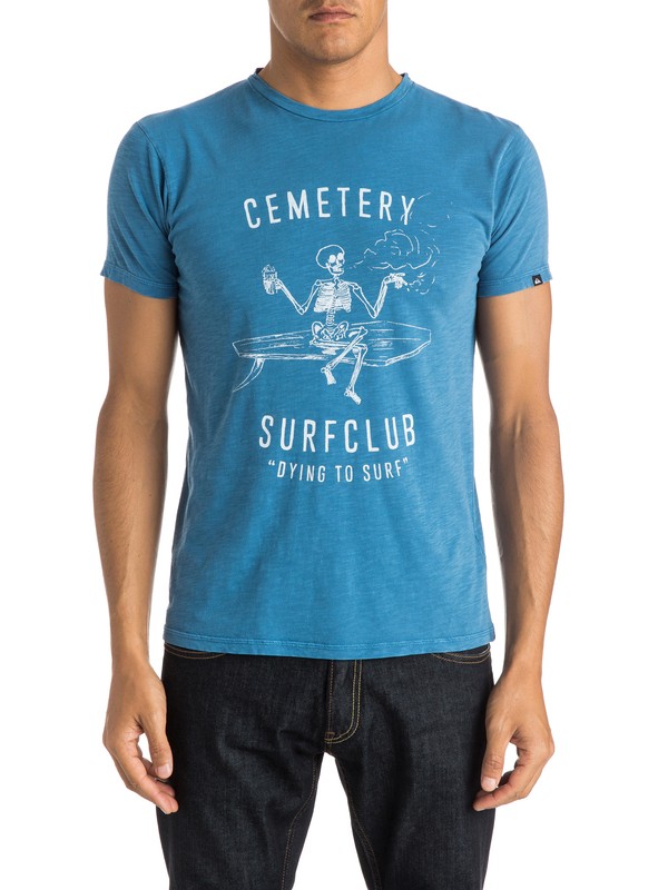 quiksilver, Slub Cemetery - T-shirt, FEDERAL BLUE (bnc0) 0 Slub Cemetery - T-shirt EQYZT03689 Quiksilver