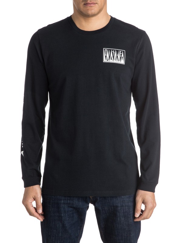 quiksilver, PM Afro Logo Long Sleeve Tee, BLACK (kvj0) 0 PM Afro Logo Long Sleeve Tee EQYZT03952 Quiksilver