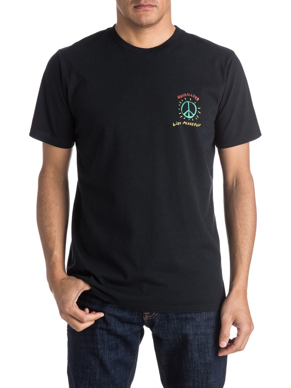 quiksilver, Live Peacefully - Tee-Shirt, BLACK (kvj0) 0 Live Peacefully - Tee-Shirt EQYZT03954 Quiksilver