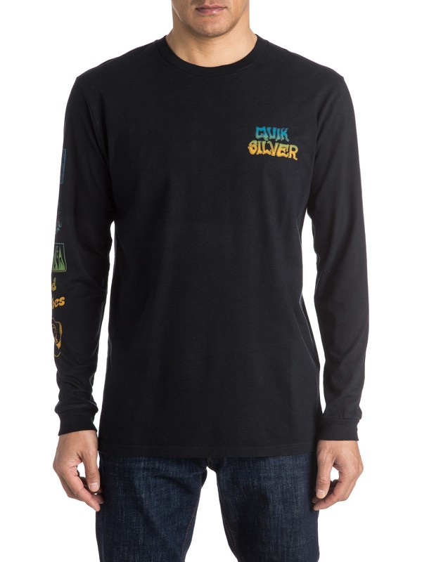 quiksilver, AM Side Track Long Sleeve Tee, BLACK (kvj0) 0 AM Side Track Long Sleeve Tee EQYZT03963 Quiksilver