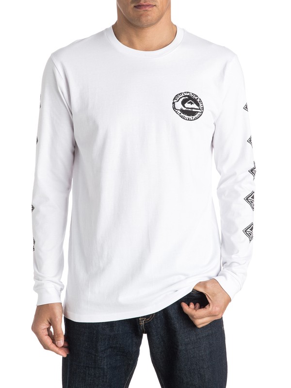 quiksilver, Too Many Long Sleeve Tee, WHITE (wbb0) 0 Too Many Long Sleeve Tee EQYZT04152 Quiksilver
