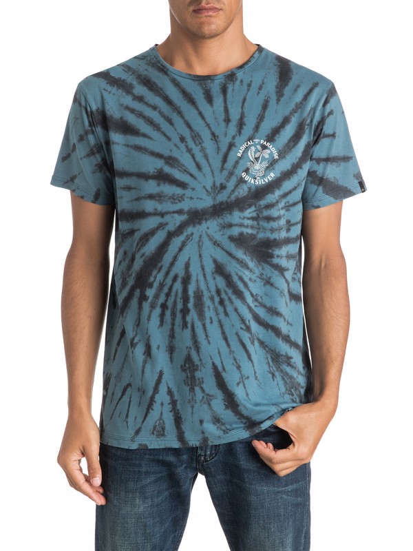 quiksilver, Off The Block Spiral - Tee-Shirt, INDIAN TEAL (bqk0) 0 Off The Block Spiral - Tee-Shirt EQYZT04293 Quiksilver