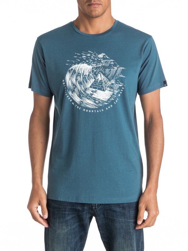 quiksilver, Garment Dye Engraved - Tee-Shirt, INDIAN TEAL (bqk0) 0 Garment Dye Engraved - Tee-Shirt EQYZT04323 Quiksilver