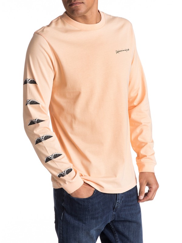 quiksilver, Malibu Motion Long Sleeve Tee, PEACH FUZZ (net0) 0 Malibu Motion Long Sleeve Tee Orange EQYZT04470 Quiksilver