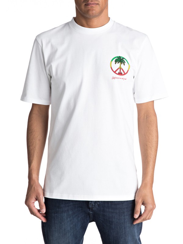quiksilver, Peace On The Beach Tee, WHITE (wbb0) 0 Peace On The Beach Tee EQYZT04475 Quiksilver