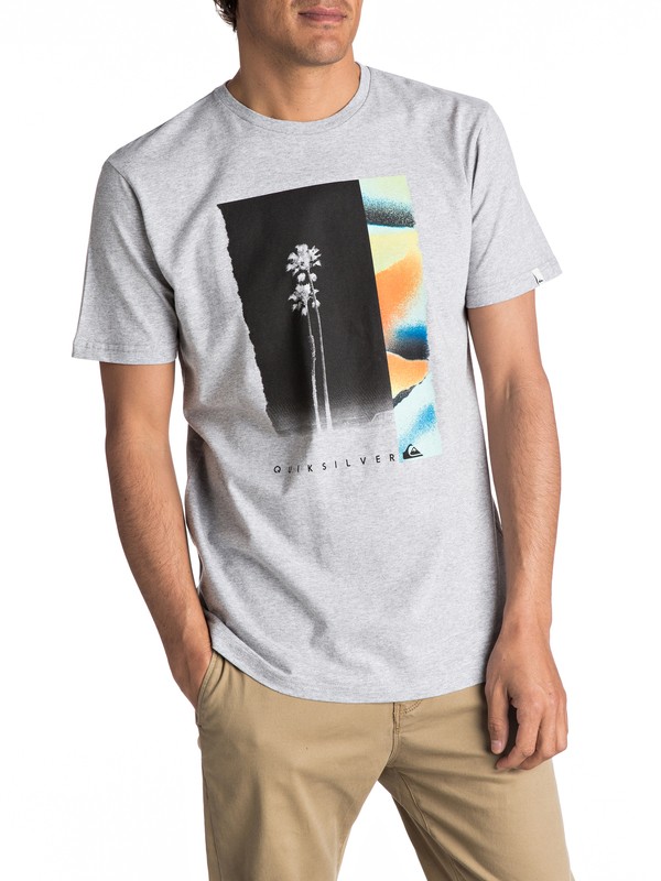 quiksilver, Classic Meridian - Maglietta da Uomo, ATHLETIC HEATHER (sgrh) 0 Classic Meridian - Maglietta da Uomo Gray EQYZT04510 Quiksilver