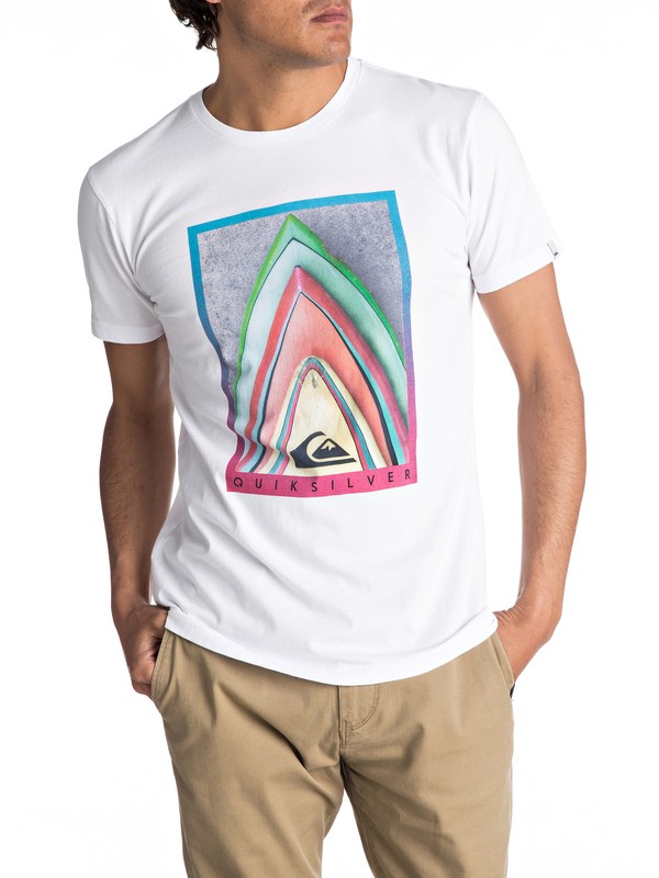 quiksilver, Premium East Stacked - Maglietta da Uomo, WHITE (wbb0) 0 Premium East Stacked - Maglietta da Uomo White EQYZT04544 Quiksilver